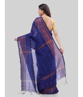 DESH BIDESH Women`s Bengal Cotton Silk Pure Handloom Cotton Saree Kohinoor Work With Blouse Piece(Blue)